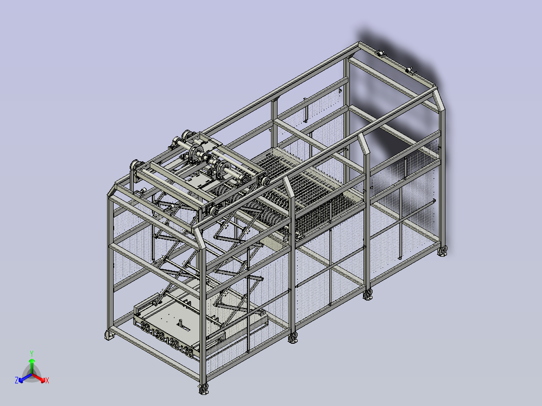 全自动拆包机3D图纸正等轴测图