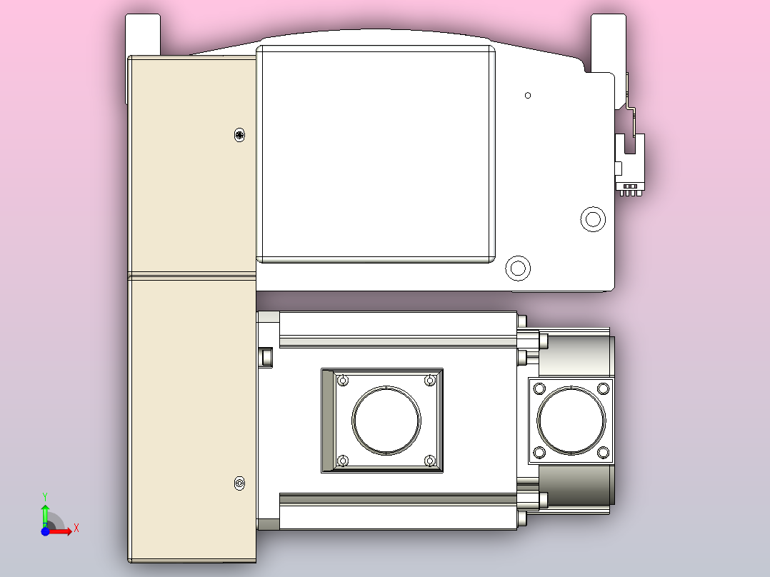 皮带直线轴半封闭可选导轨TPA-HNB-220D-176-L3000-LP-Y-P1K-N3前视图