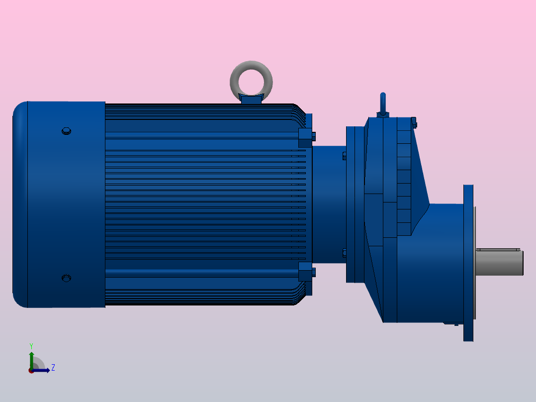 RXF87法兰轴伸式安装斜齿轮减速机RX87-Y15-4P-160L-M1-0°-Φ250左视图