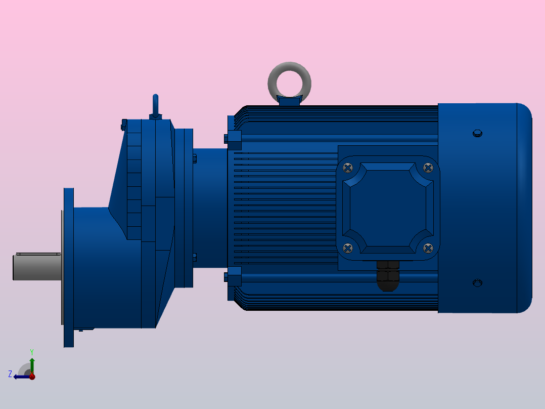 RXF87法兰轴伸式安装斜齿轮减速机RX87-Y15-4P-160L-M1-0°-Φ250右视图