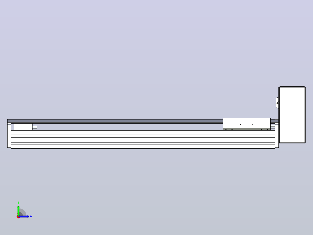 皮带直线轴半封闭可选导轨TPA-HNB-175D-140-L600-LU-Y-P75-N3左视图