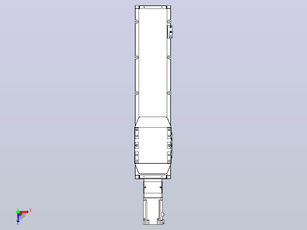 滚珠丝杠直线轴内置导轨TPA-GCR-150-2010C-L450-M-M75-N3俯视图