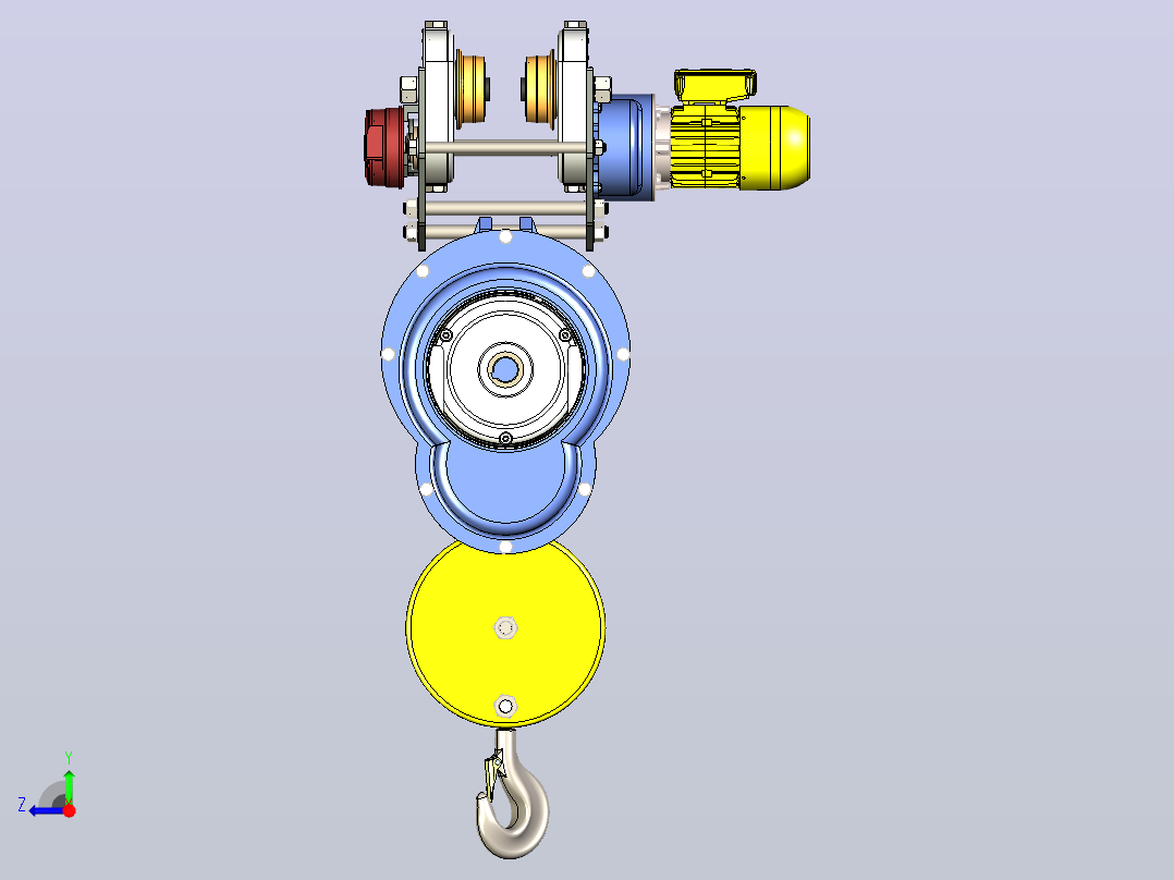 Electric Winch 5吨电动绞盘3D图纸 x_t格式右视图