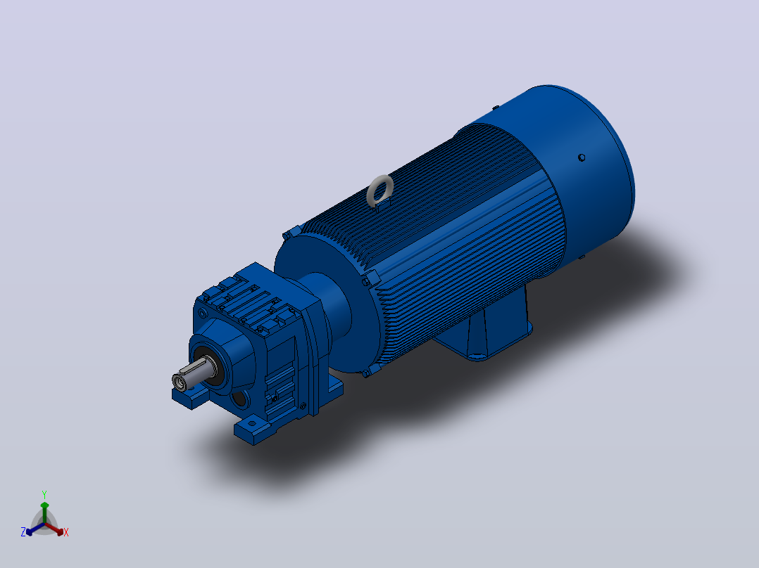 R37底脚轴伸式安装斜齿轮减速机R37-YVB3-4P-6.67-M6-90°主视图