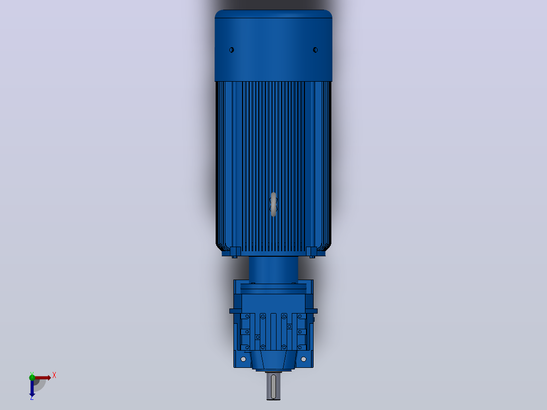R37底脚轴伸式安装斜齿轮减速机R37-YVB3-4P-6.67-M6-90°俯视图