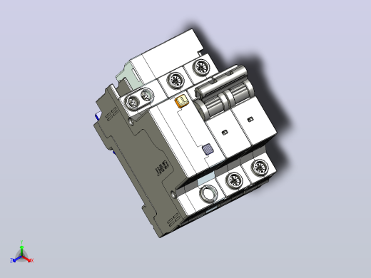 NBPLE-32 2P剩余电流动作断路器三维模型202010