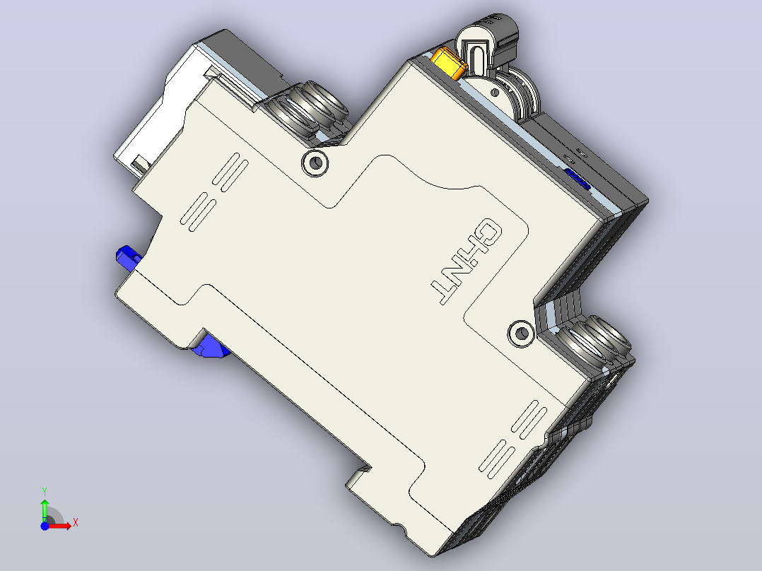 NBPLE-32 2P剩余电流动作断路器三维模型202010前视图