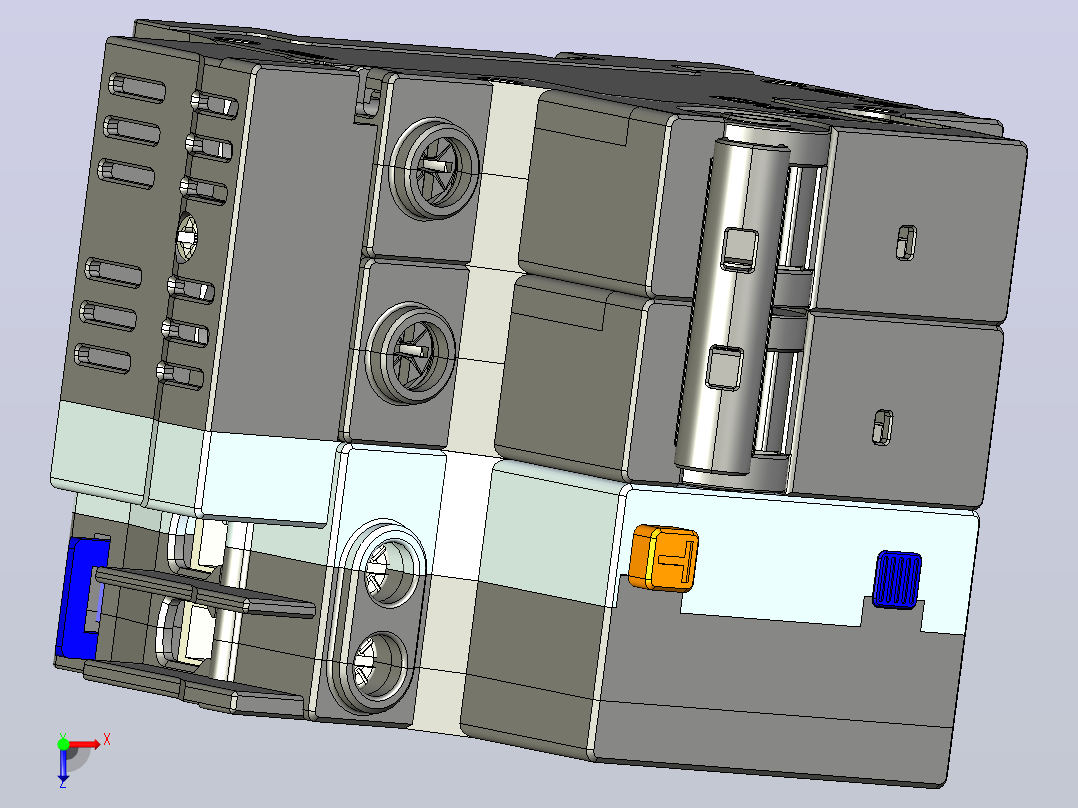 NBPLE-32 2P剩余电流动作断路器三维模型202010俯视图