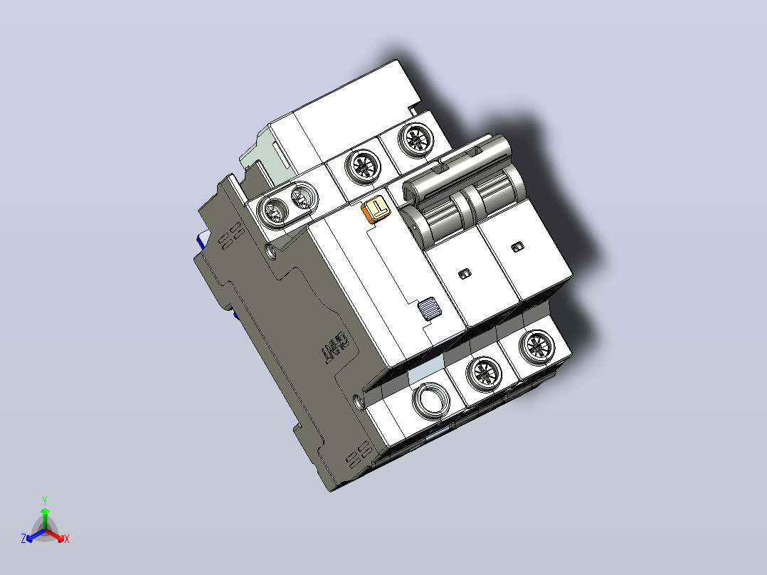 NBPLE-32 2P剩余电流动作断路器三维模型202010正等轴测图