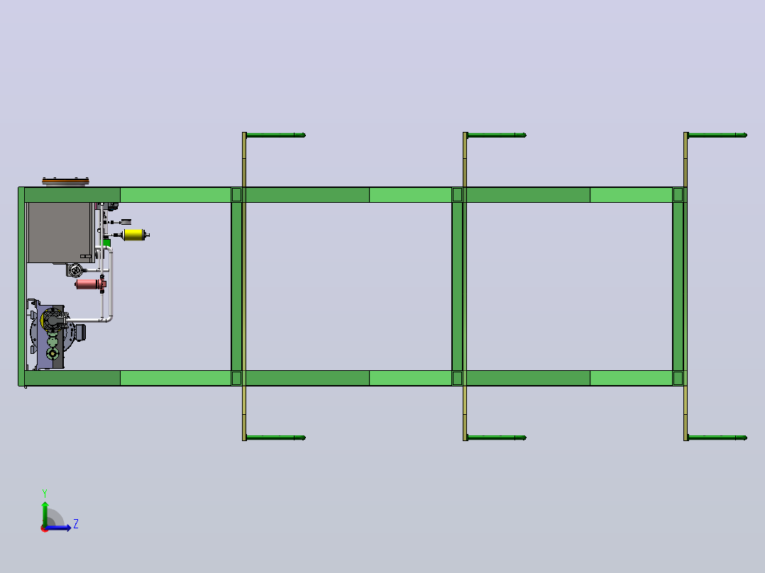 勤务塔架结构装置的液压系统设计（SW+CAD+说明书）左视图