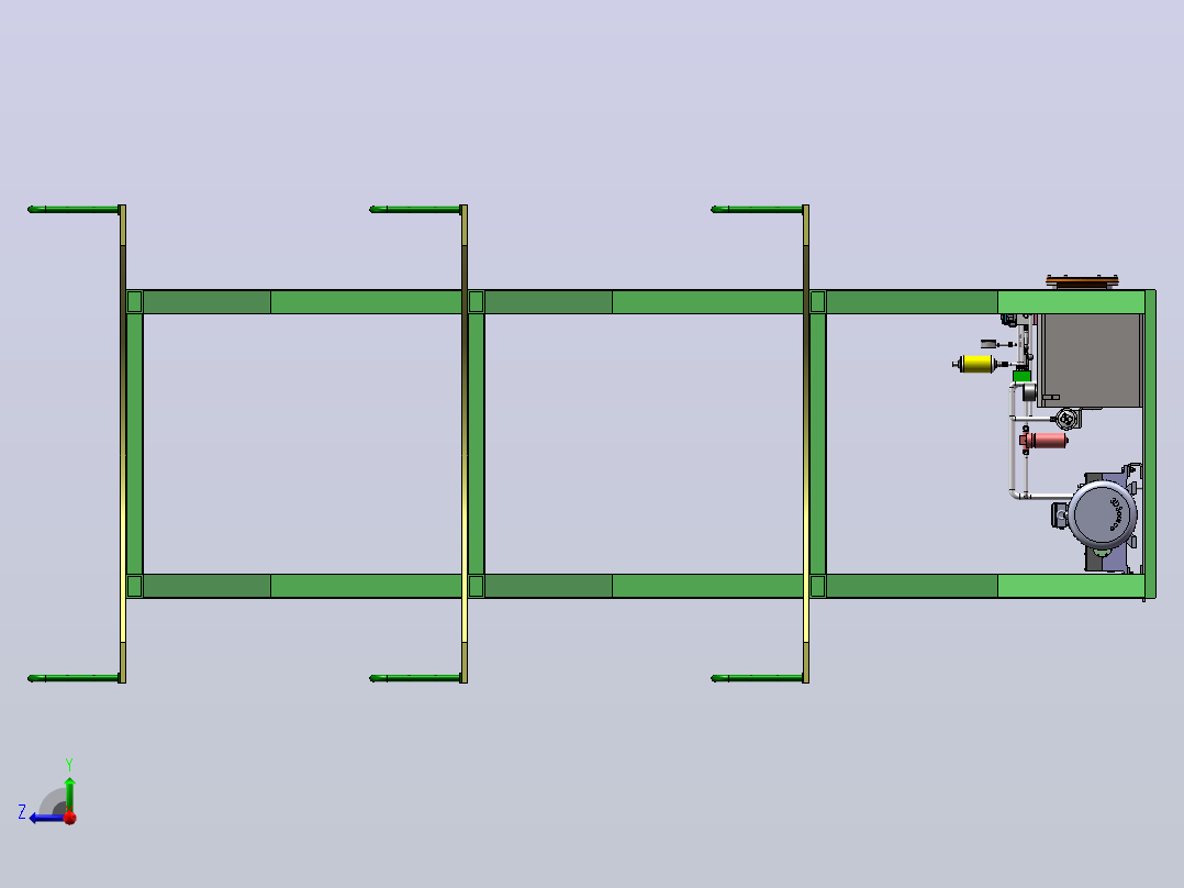 勤务塔架结构装置的液压系统设计（SW+CAD+说明书）右视图