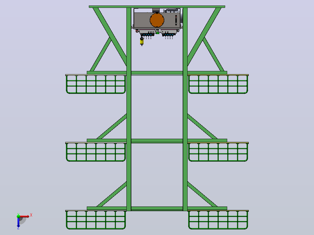 勤务塔架结构装置的液压系统设计（SW+CAD+说明书）俯视图