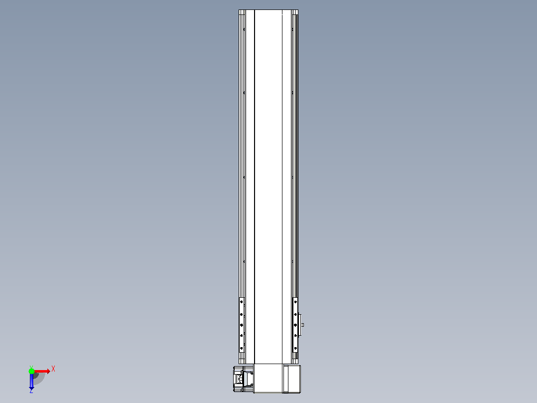 皮带直线轴半封闭可选导轨TPA-HNB-140D-120-L600-RP-Y-P40-N3俯视图