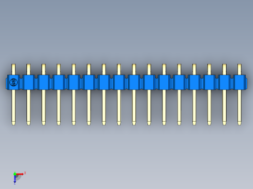 彩色公排针 100mil 2.54mm 系列-DS1022_blue_1x16p_100mil_TypeD_rev1.0俯视缩略图