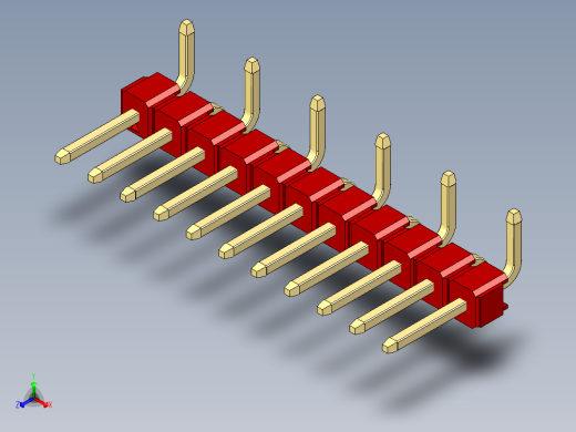 彩色公排针 100mil 2.54mm 系列-DS1022_red_11p_100mil_Type_SMT_R1_rev1.0