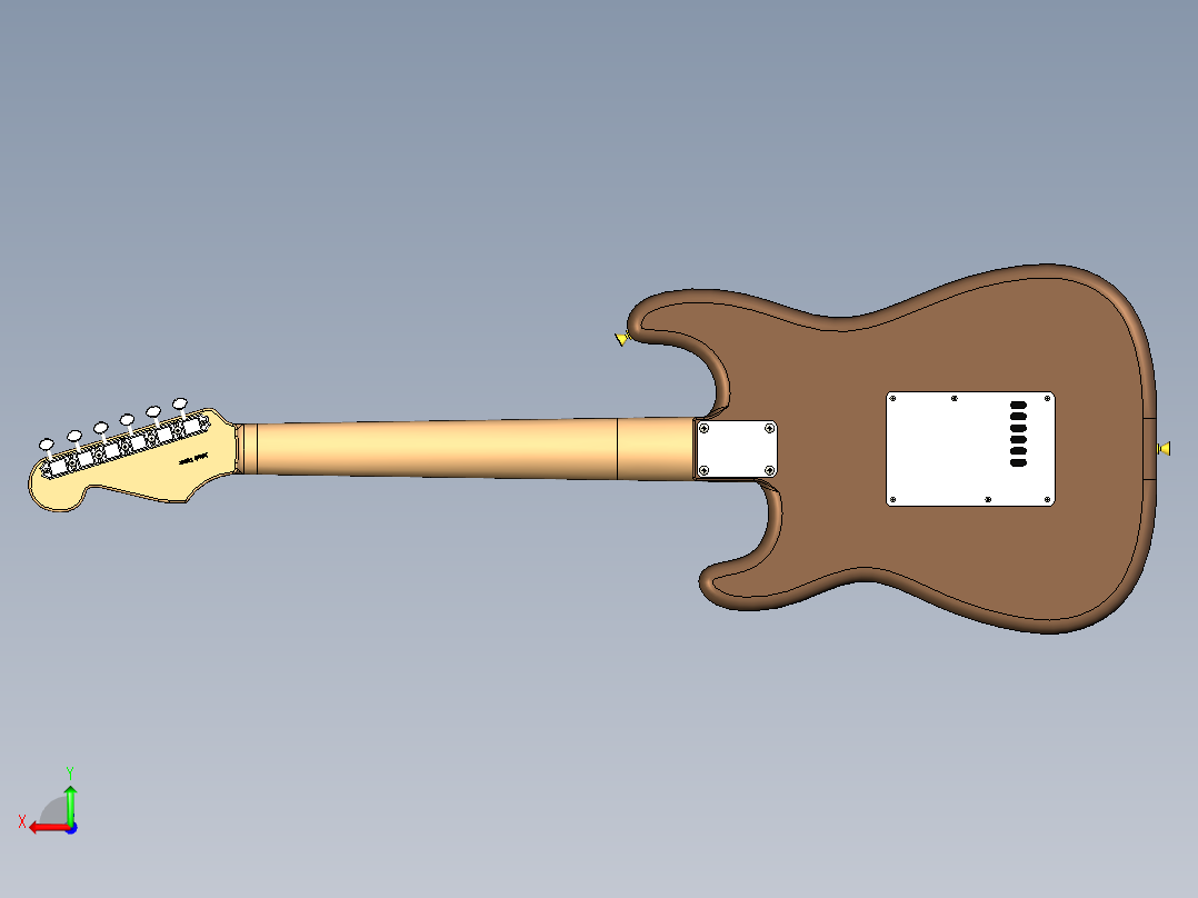 完整60年代复古吉他后视图
