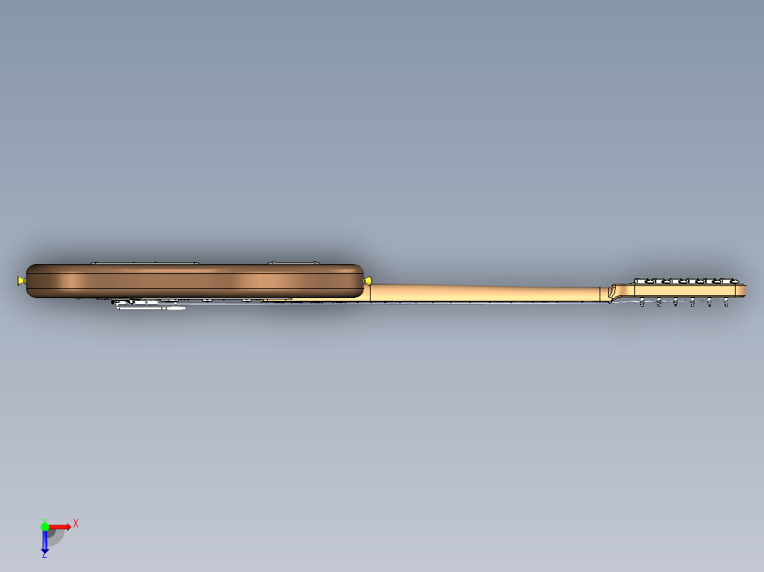 完整60年代复古吉他俯视图