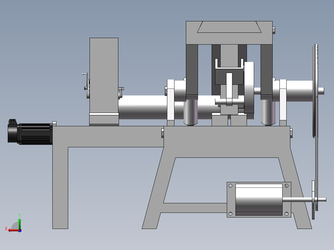 挤压头生产用钢柱切断设备后视图