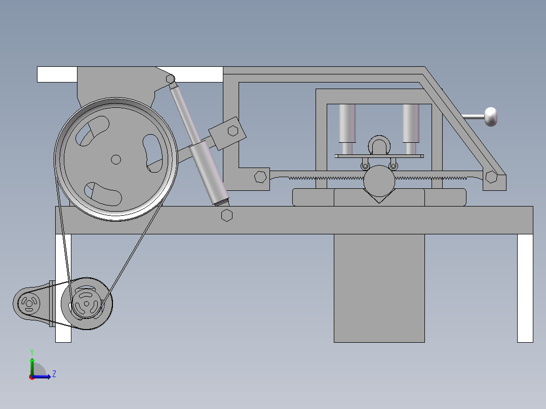 挤压头生产用钢柱切断设备左视图