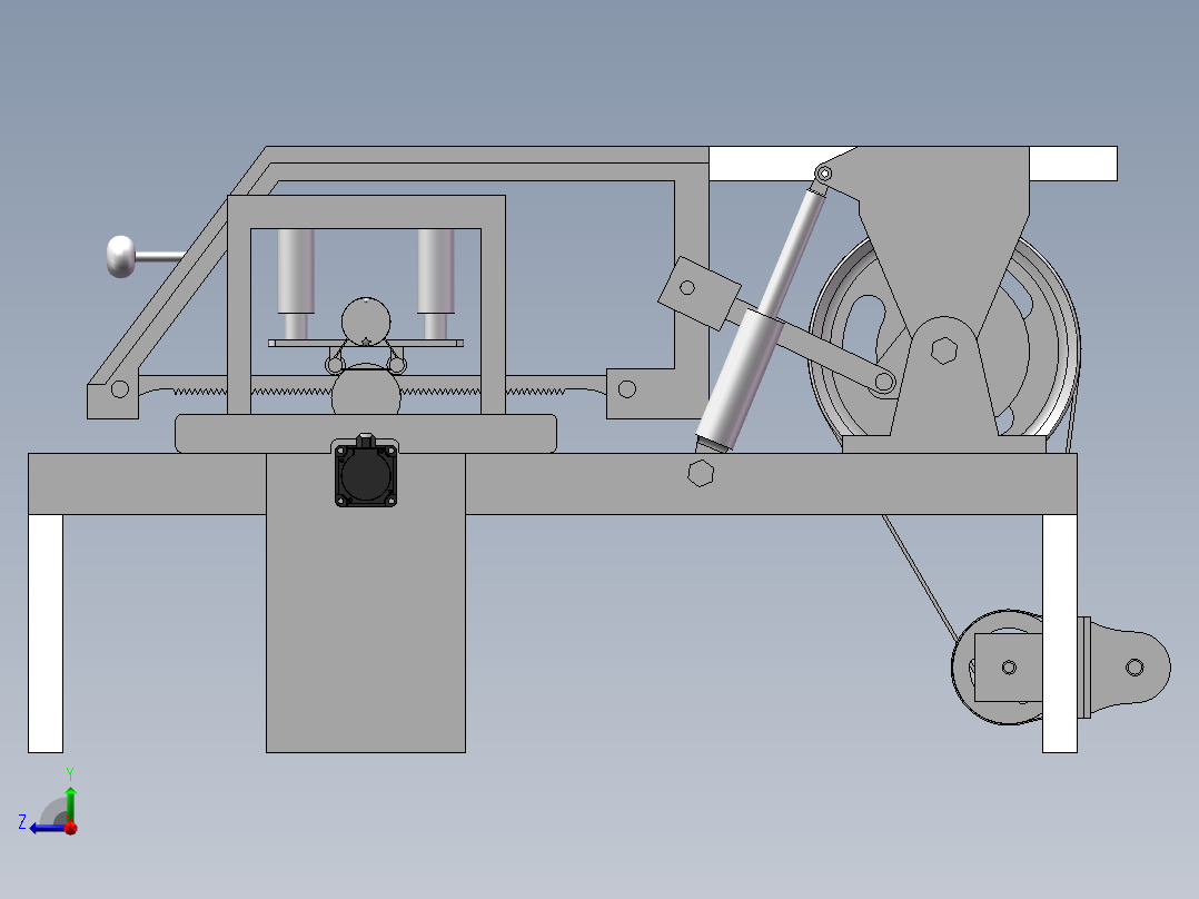 挤压头生产用钢柱切断设备右视图