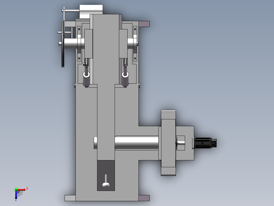 挤压头生产用钢柱切断设备俯视图