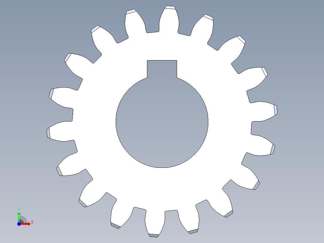 正齿轮压力角20 -64dp-20pa-18t spur gear前视图