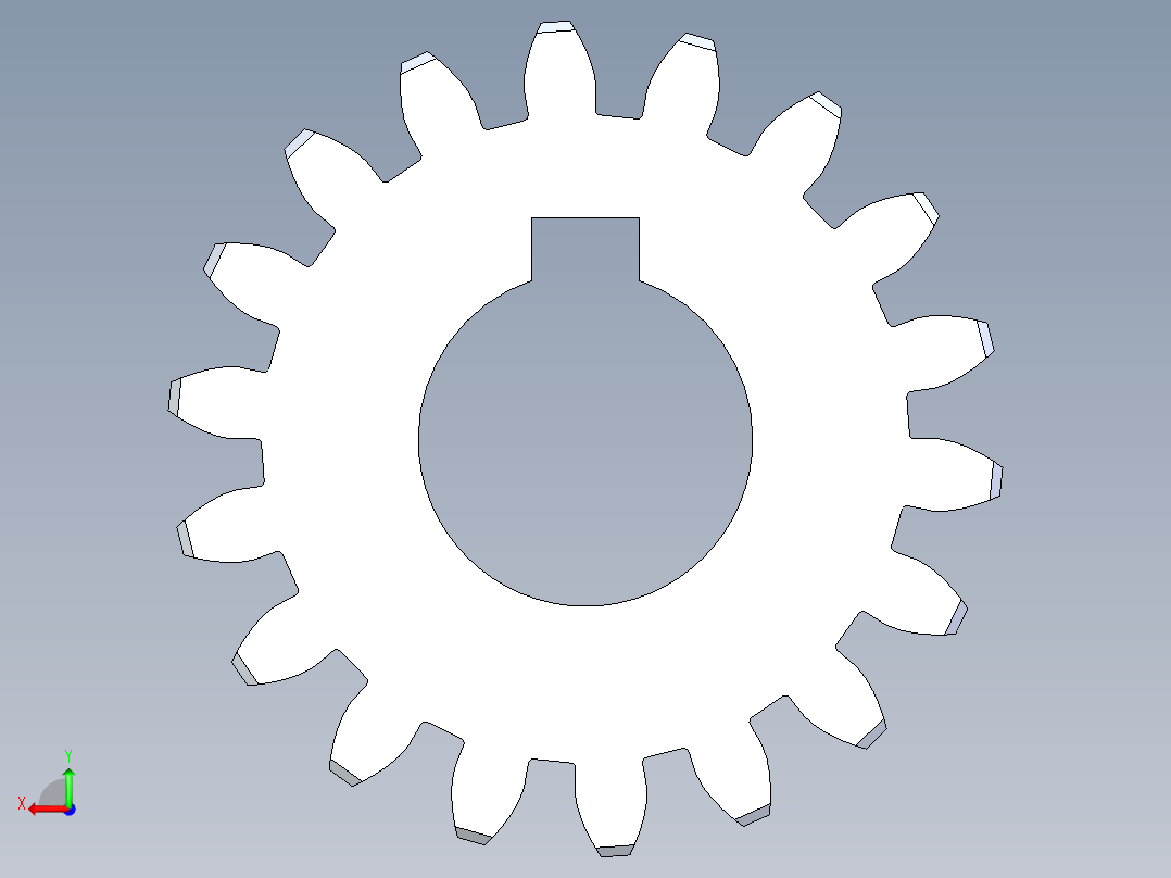 正齿轮压力角20 -64dp-20pa-18t spur gear后视图