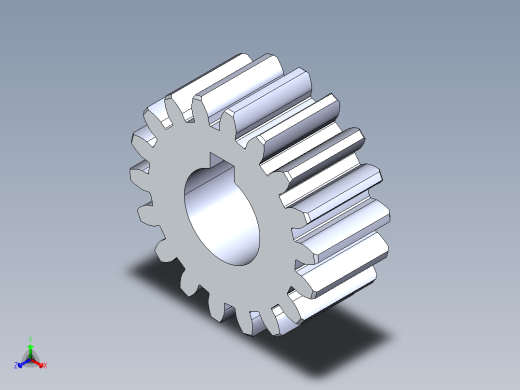 正齿轮压力角20 -64dp-20pa-18t spur gear正等轴测缩略图
