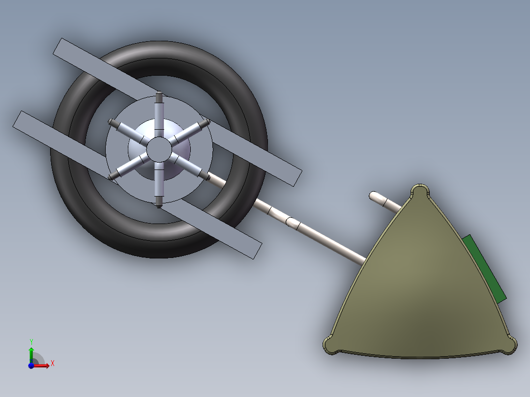 B(26)池塘自动喂养机及三维造型前视图