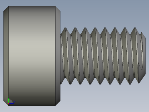 M4 x 0.7mm Thread 6mm LONG SOCKET HEAD CAP SCREW.STEP左视缩略图