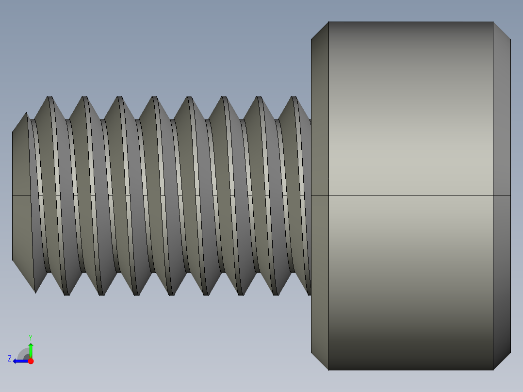 M4 x 0.7mm Thread 6mm LONG SOCKET HEAD CAP SCREW.STEP右视图