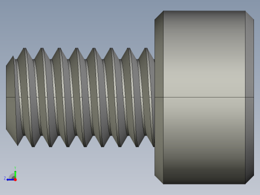 M4 x 0.7mm Thread 6mm LONG SOCKET HEAD CAP SCREW.STEP右视缩略图