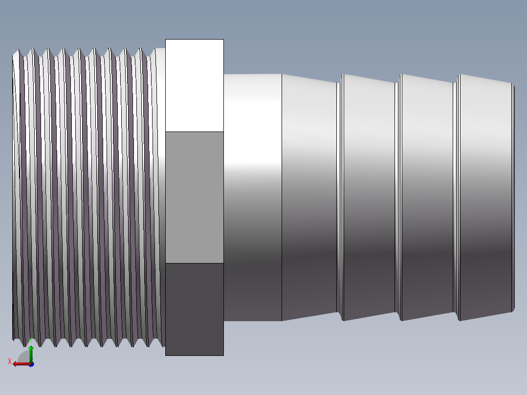 水管接头-有边 [DN32X34]后视图
