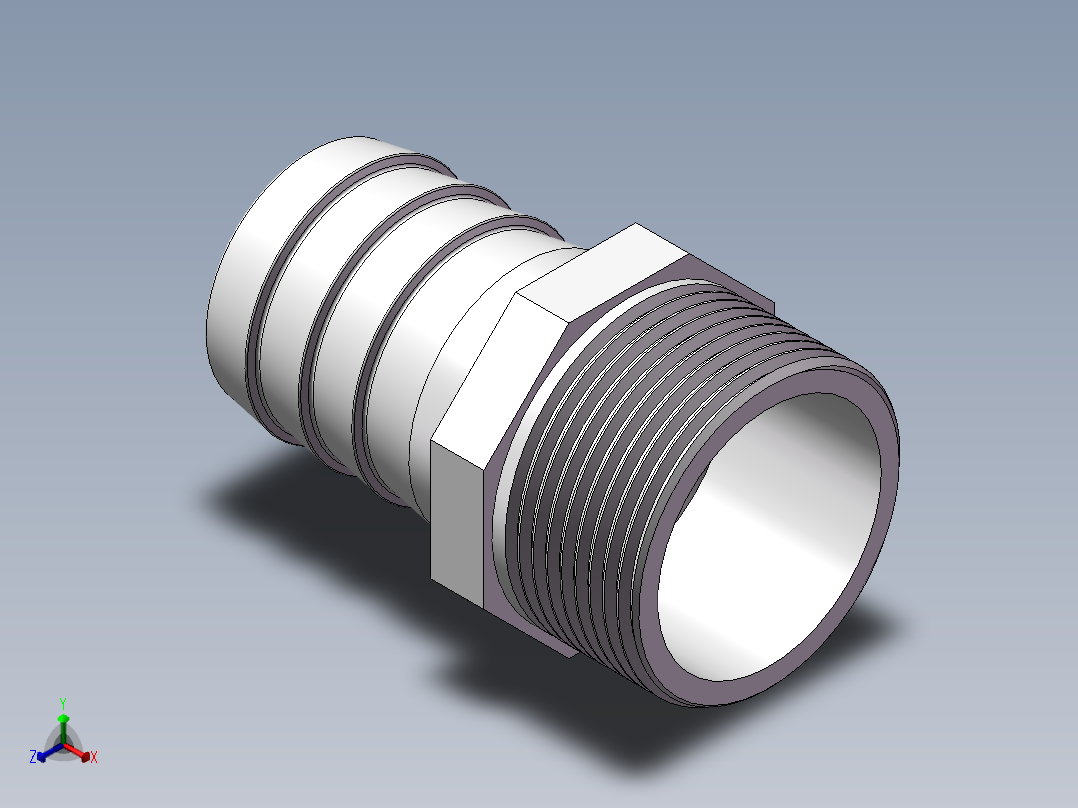 水管接头-有边 [DN32X34]正等轴测图