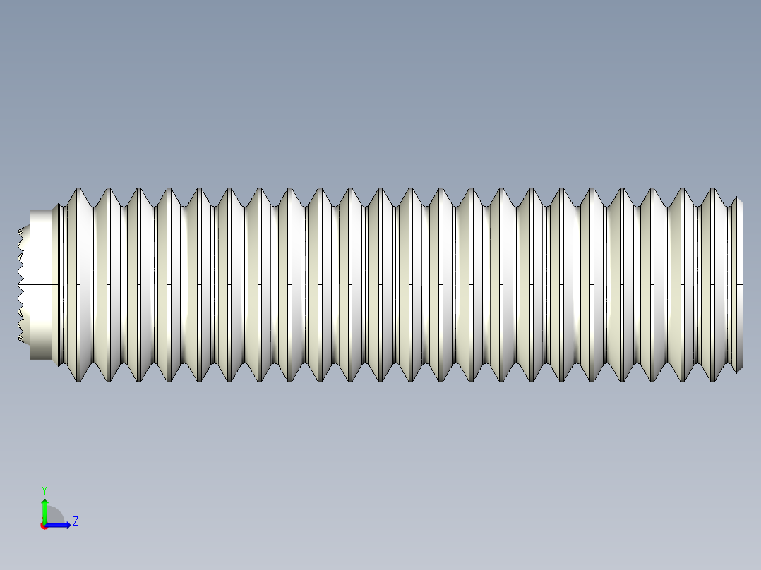 半圓定位珠螺絲(齒面)2272-3D多系列多零件图纸模型左视图