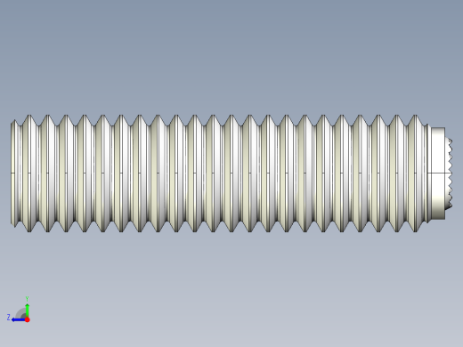 半圓定位珠螺絲(齒面)2272-3D多系列多零件图纸模型右视缩略图