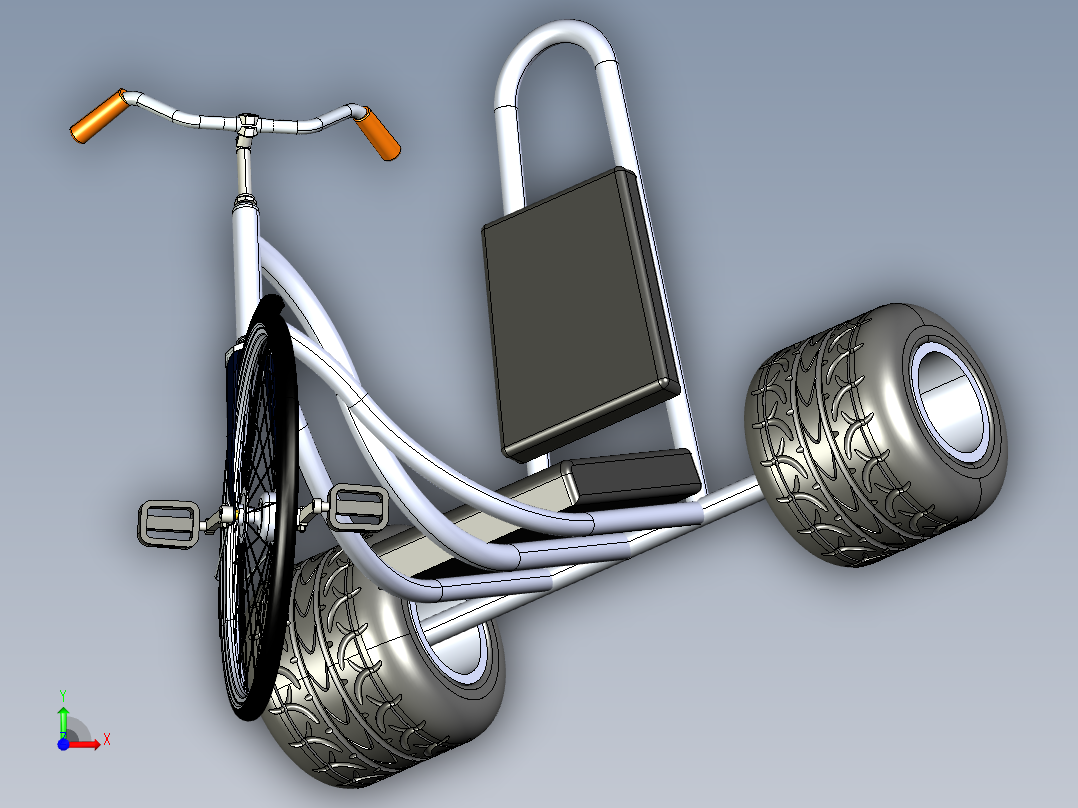 成人三轮脚踏车--igs前视图