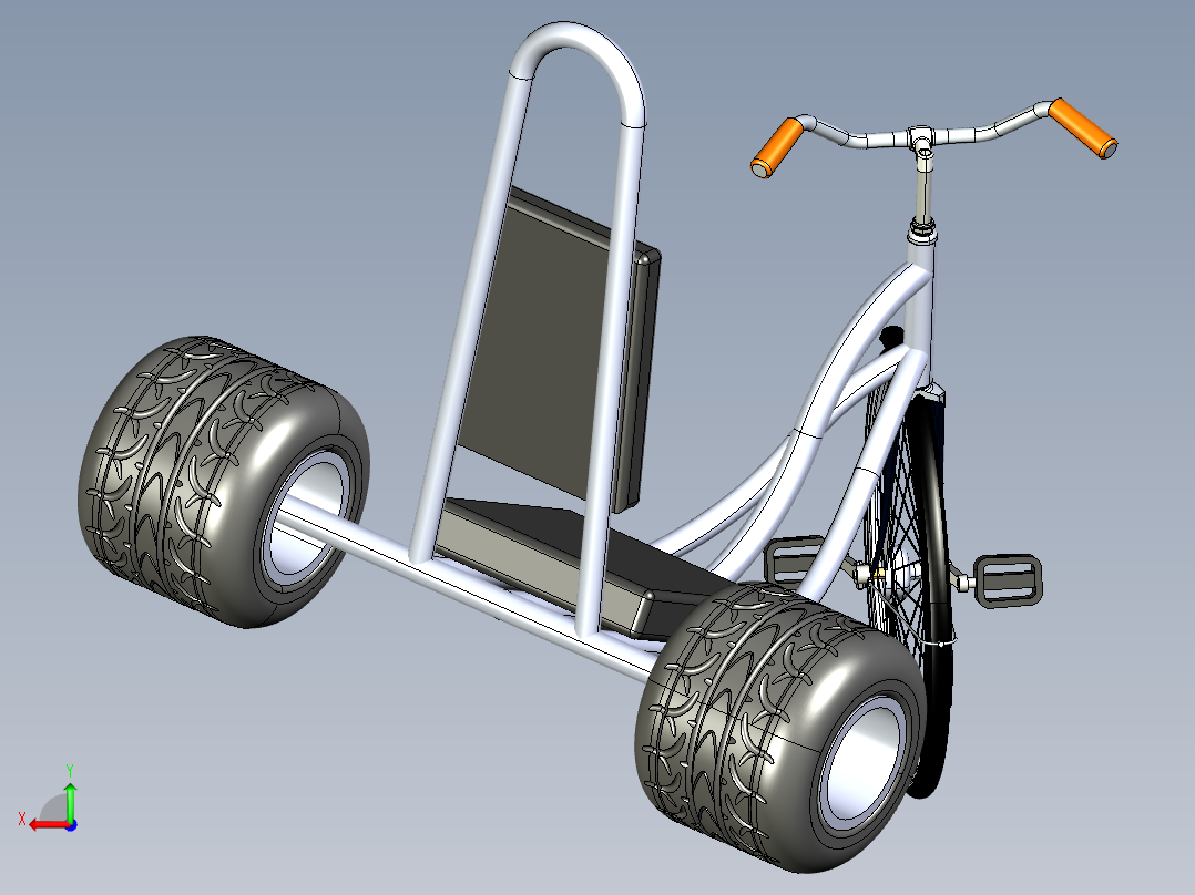 成人三轮脚踏车--igs后视图