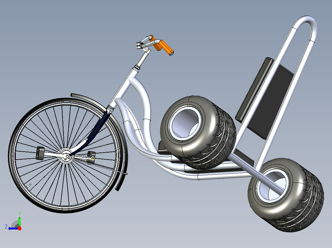 成人三轮脚踏车--igs右视图