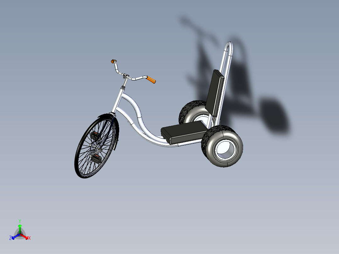 成人三轮脚踏车--igs正等轴测图