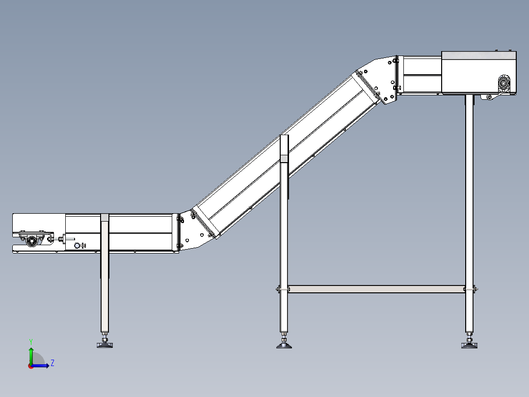 Z字提升输送机左视图