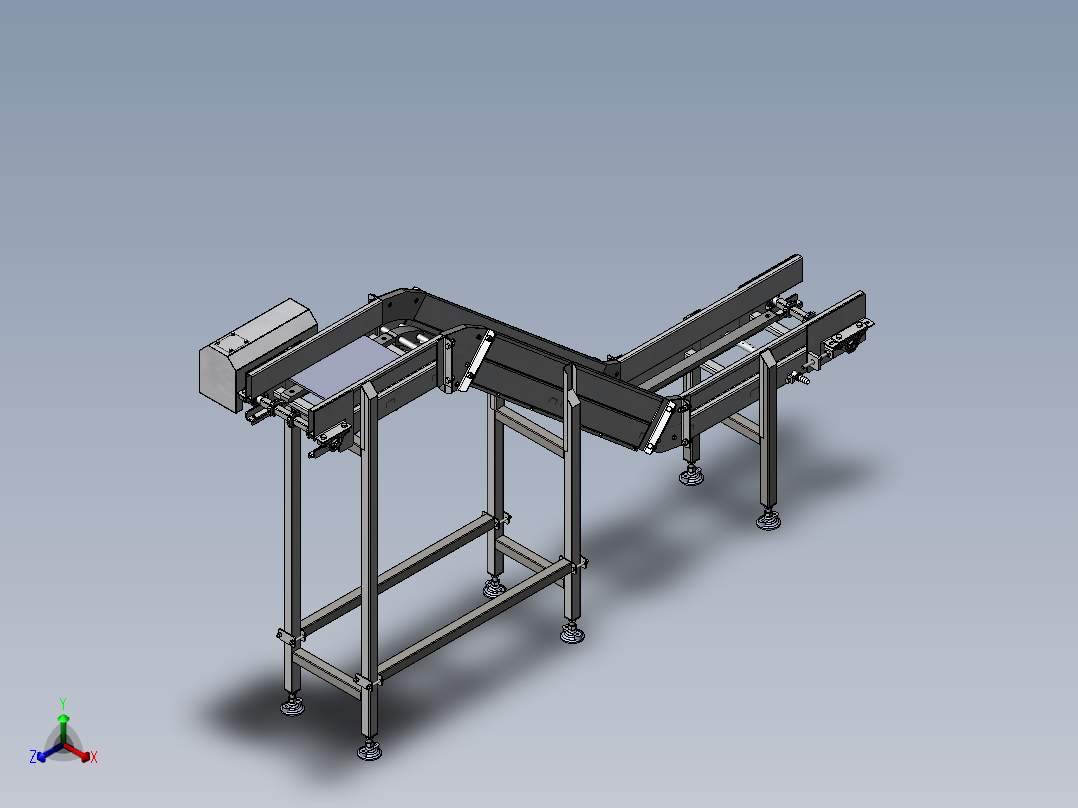 Z字提升输送机正等轴测图
