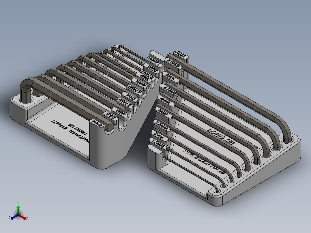 Craftsman_946677_20-pcs_MERIC_Hex_Key_Set_3DP正等轴测图