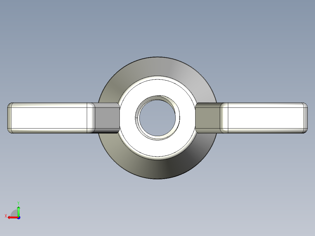 蝶形螺母-WING NUT M3 x 05mm Thread.IGS后视图