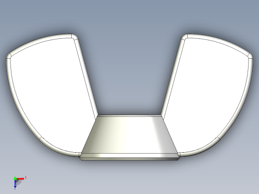 蝶形螺母-WING NUT M3 x 05mm Thread.IGS俯视缩略图