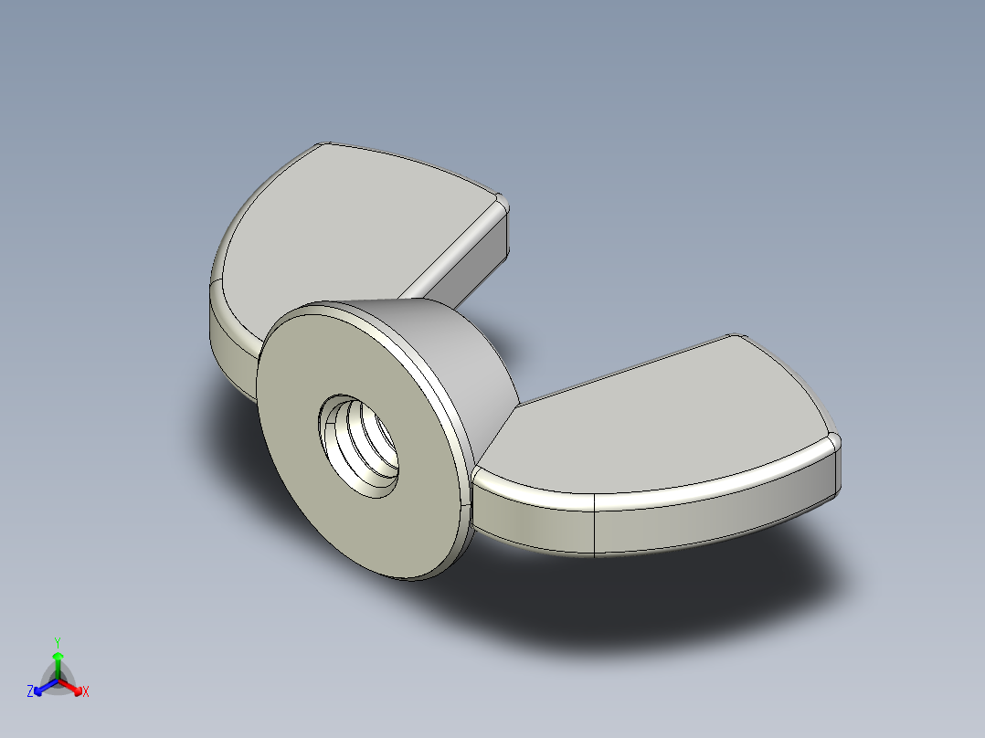 蝶形螺母-WING NUT M3 x 05mm Thread.IGS正等轴测图