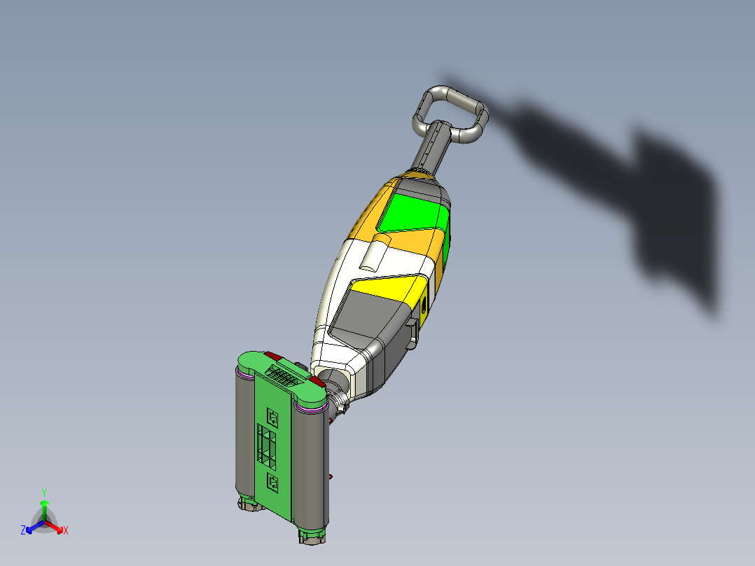 M197-家用手持洗地机-吸尘洗地一体机stp正等轴测图