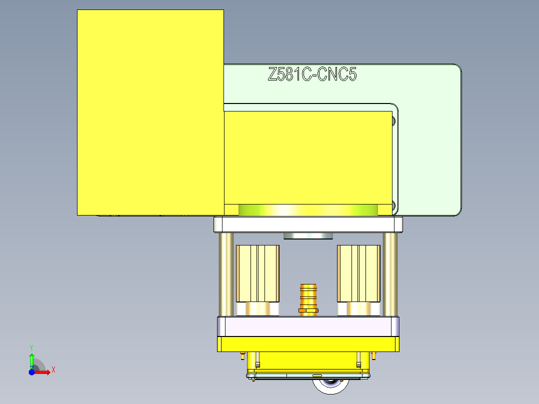 Z3-笔记本CNC工装夹具三维模型CNC2-1008前视图