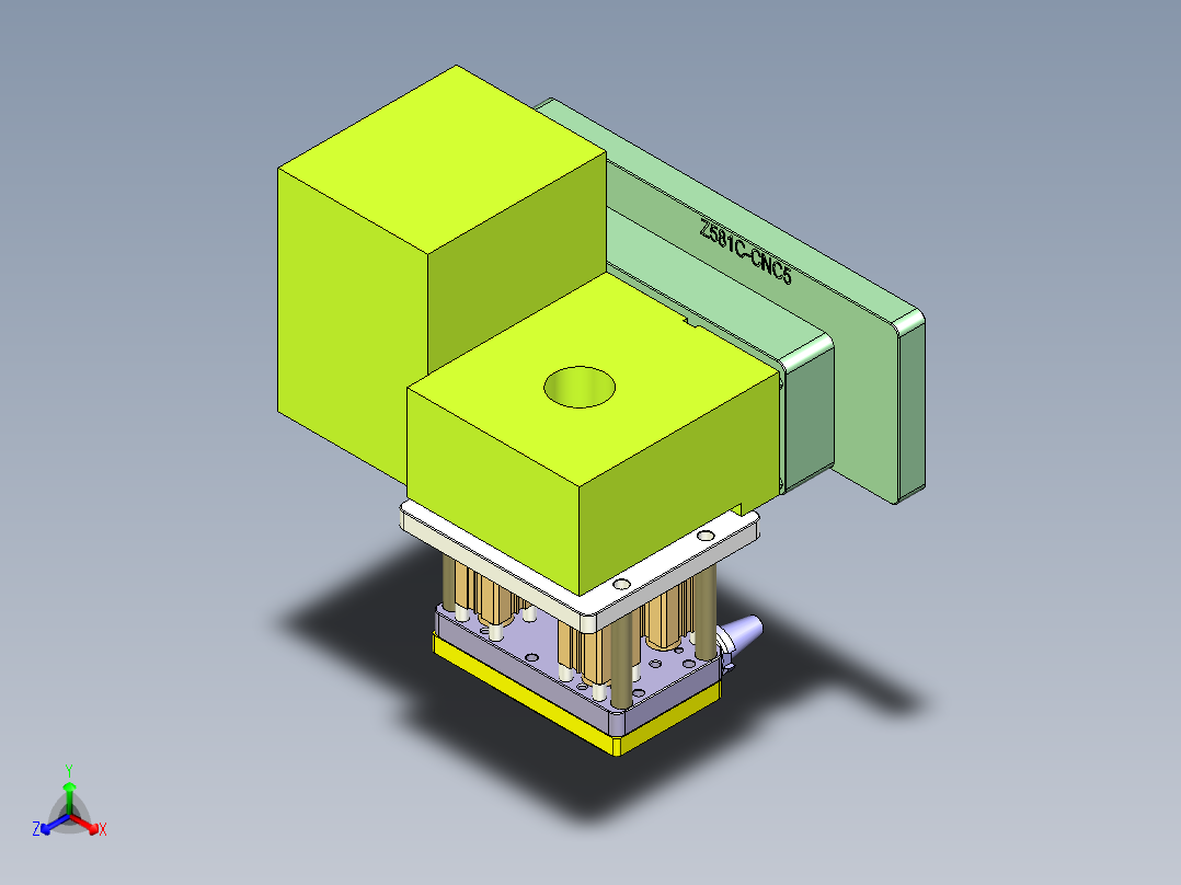 Z3-笔记本CNC工装夹具三维模型CNC2-1008正等轴测图