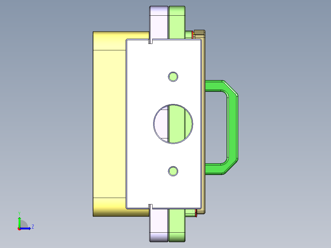 一款电脑D壳四轴精铣四周外形工装治具模型左视图